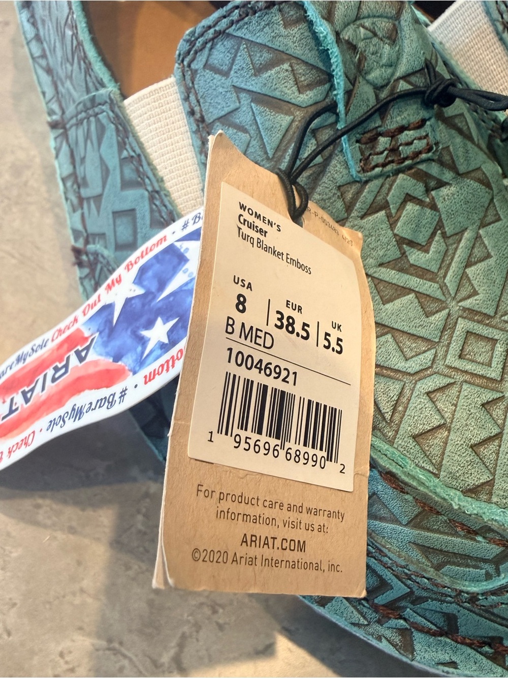 Ariat Teal Geometric Slip-On Loafers - Picture 6 of 8